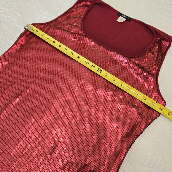 ING+ Full Sequin Tank Top Matte Red Womens Plus 3X Whimsigoth Vampy Witchy‎ Glam - Picture 7 of 11